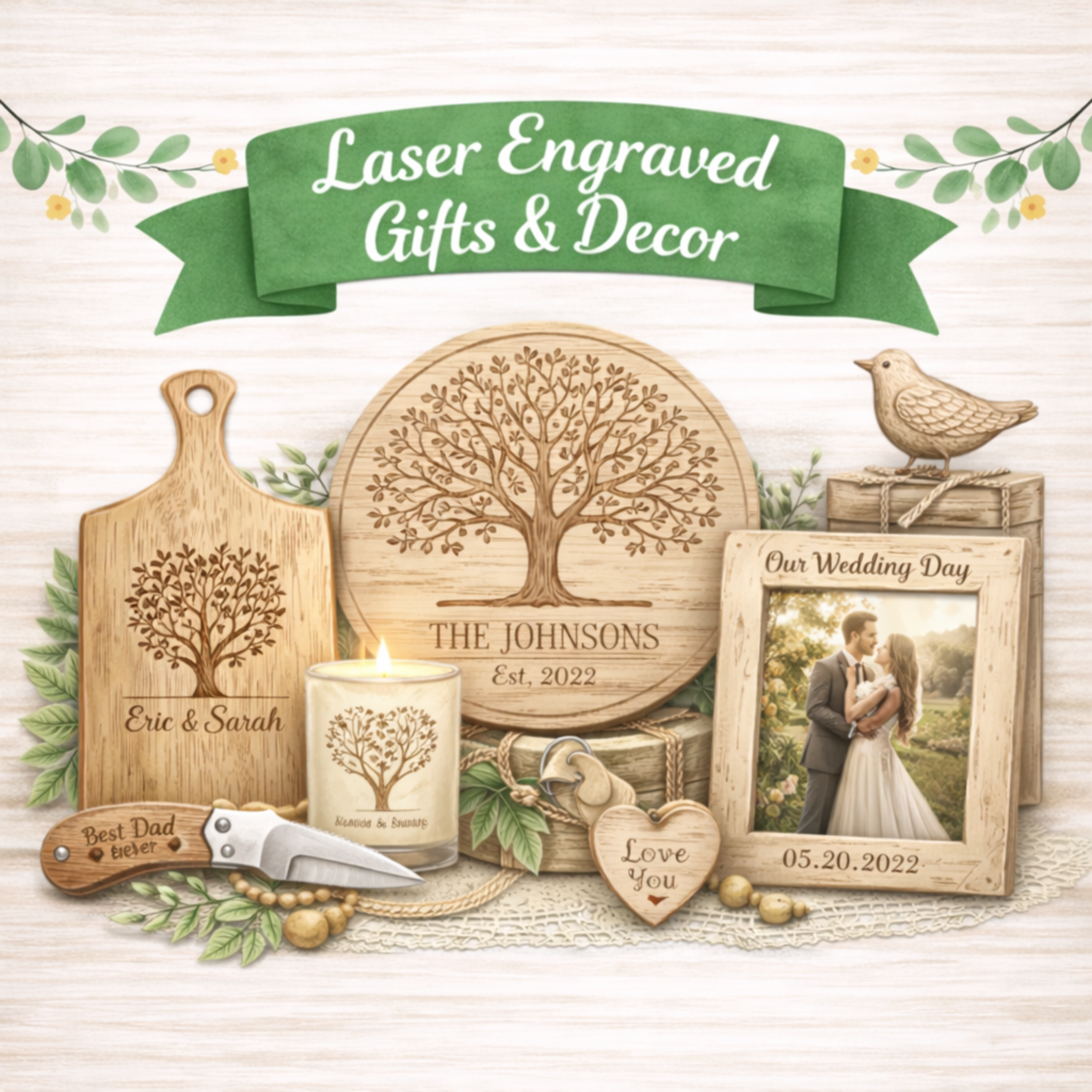 Laser Engraved Gifts & Decor